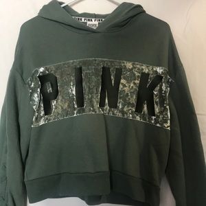 Victoria’s Secret Pink crop velvet hoodie